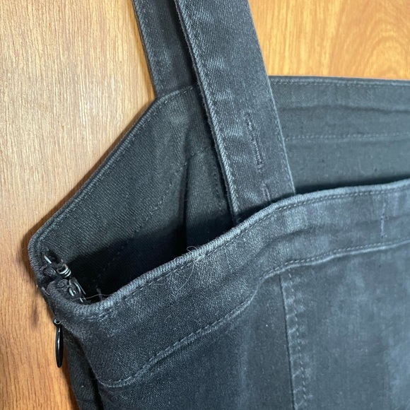 Black denim Hollister belted mini dress- adjustable straps and waist. - Picture 6 of 7